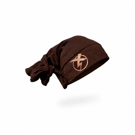 BROWN TIE BEANIE