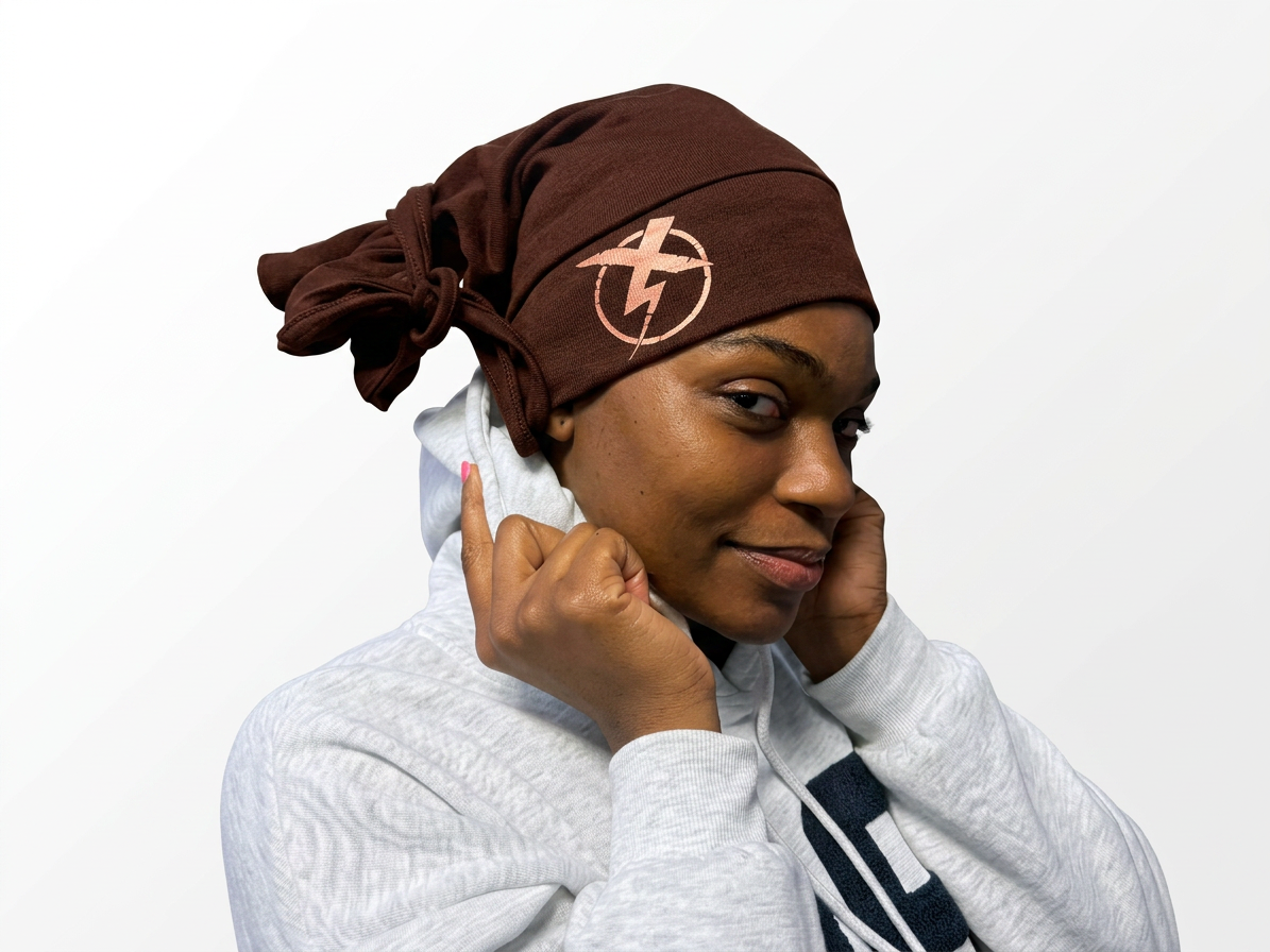 BROWN TIE BEANIE